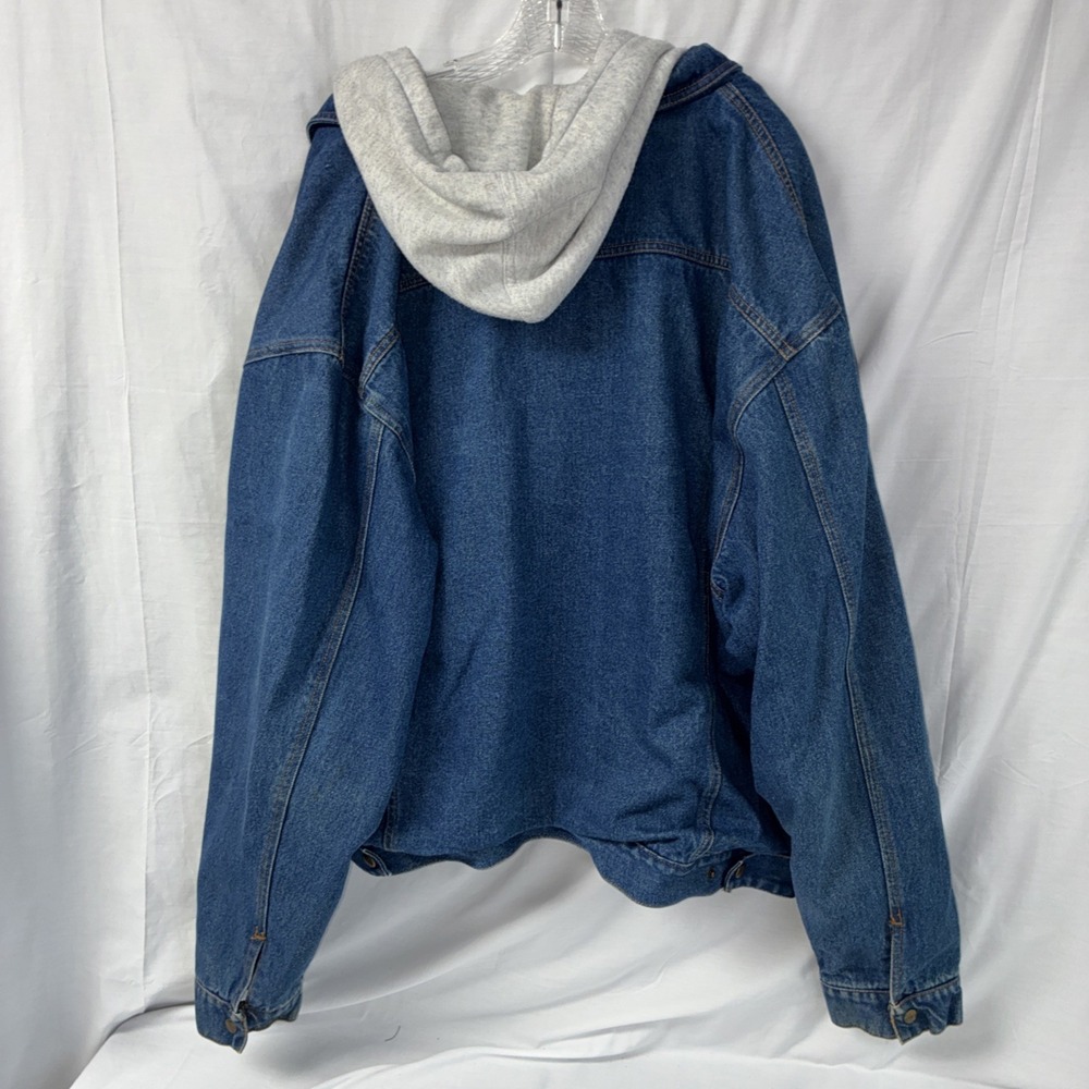 Himalaya Outfitters Mens Hooded Denim Jacket Blue Workwear Size 3X Big - Picture 9 of 16